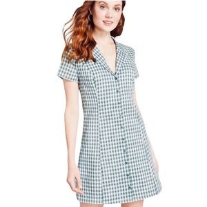 Modcloth Daytime Dynamo Shirt Dress in Green Gingham